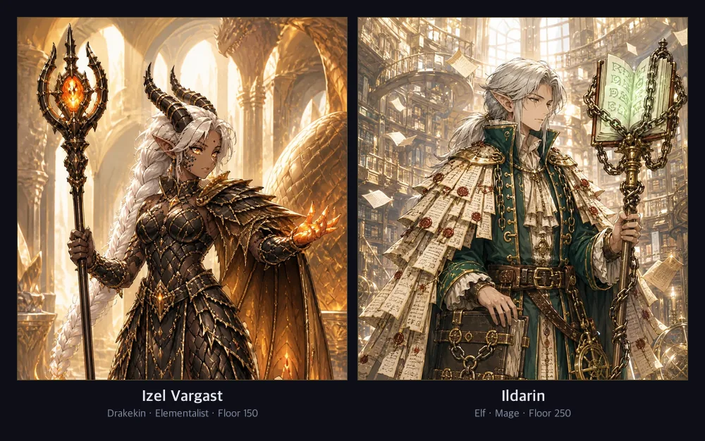 Izel Vargast at floor 150 and Ildarin at floor 250