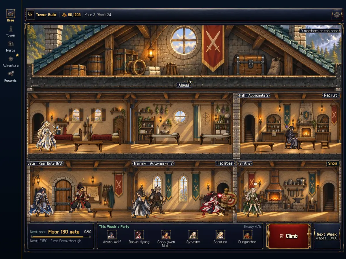The hall where your mercenaries live